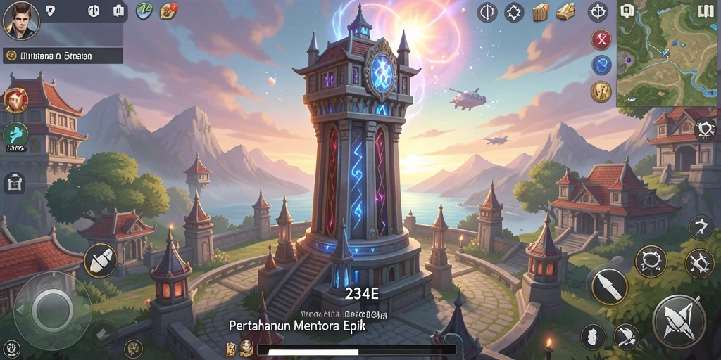 Screenshot 234E menampilkan aksi menara pertahanan yang mendebarkan.