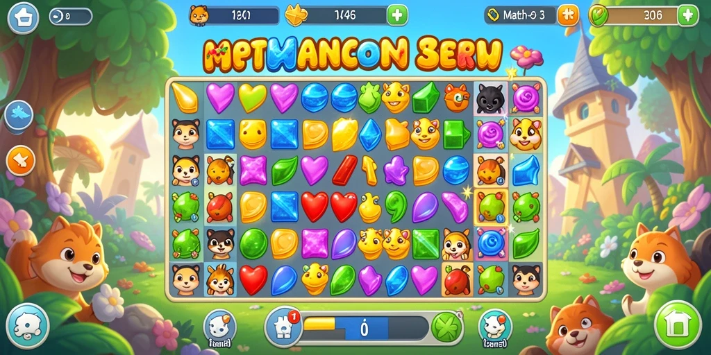 Gameplay seru dan penuh warna dalam 3446 match-3.