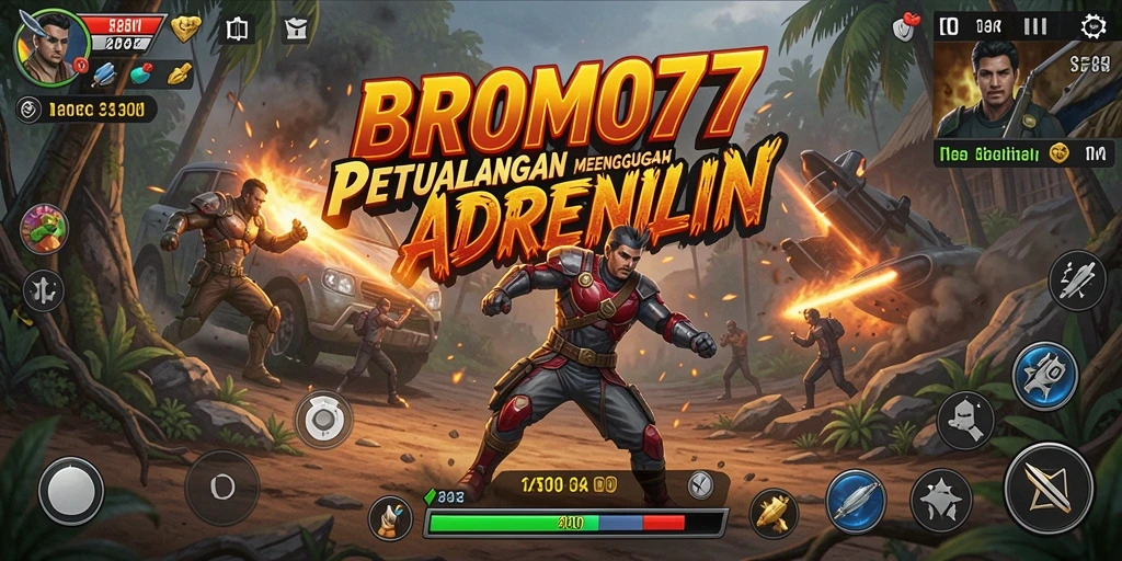 Screenshot BROMO77 menampilkan aksi seru dalam gameplay Adventure.