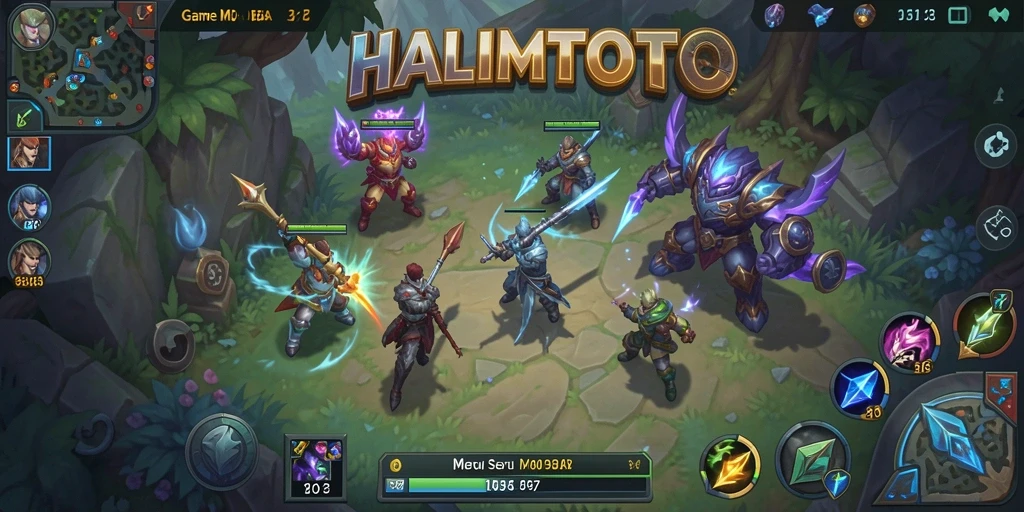 Tampilan gameplay seru dalam HALIMTOTO di arena pertempuran.