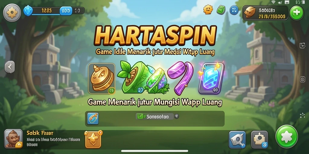 Gameplay HARTASPIN menampilkan pengelolaan aset yang menarik.