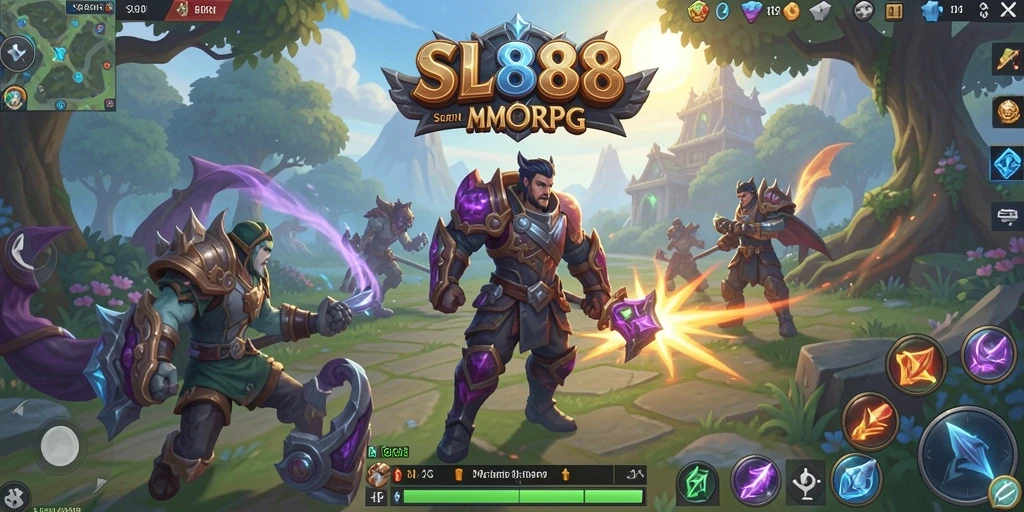 Tampilan layar gameplay SL888 yang menampilkan petualangan seru MMORPG.