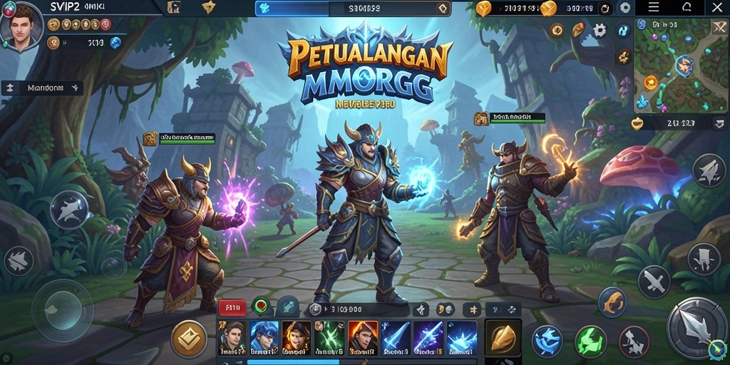 Tampilan gameplay seru di dunia SVIP2 yang penuh petualangan MMORPG.