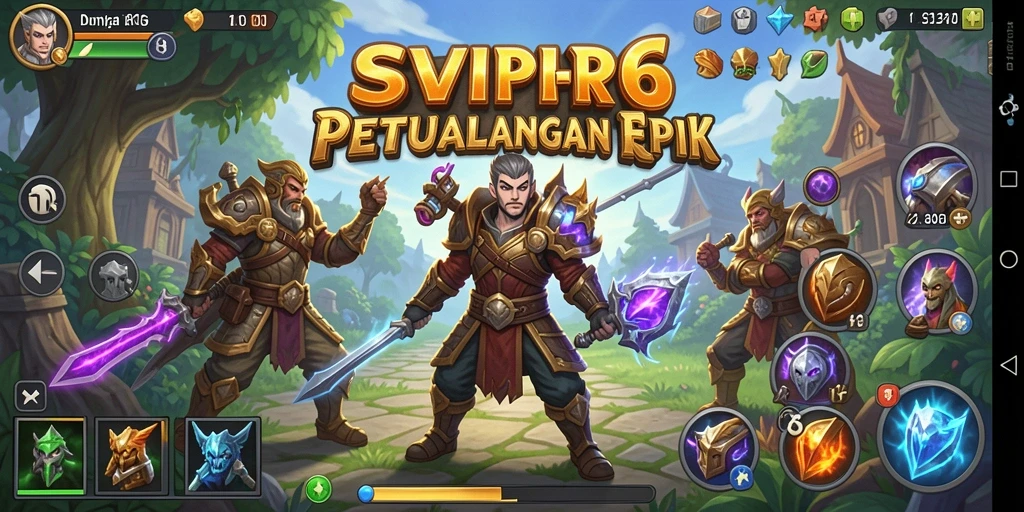 Screenshot gameplay SVIP6 menampilkan pertarungan epik dan karakter yang dinamis.